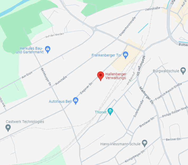 Standort der Autoverwertung und Hausräumung Hallenberger - Siegener Str. 10, 35066 Frankenberg